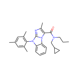 CCCN(CC1CC1)C(=O)c1c(C)nc2n(-c3c(C)cc(C)cc3C)c3ccccc3n12 ZINC000028459381