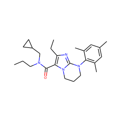 CCCN(CC1CC1)C(=O)c1c(CC)nc2n1CCCN2c1c(C)cc(C)cc1C ZINC000049054373