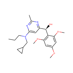 CCCN(CC1CC1)c1cc([C@@H](O)c2c(OC)cc(OC)cc2OC)nc(C)n1 ZINC000028367422