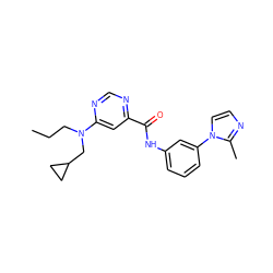 CCCN(CC1CC1)c1cc(C(=O)Nc2cccc(-n3ccnc3C)c2)ncn1 ZINC000143284051