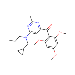 CCCN(CC1CC1)c1cc(C(=O)c2c(OC)cc(OC)cc2OC)nc(C)n1 ZINC000028368401