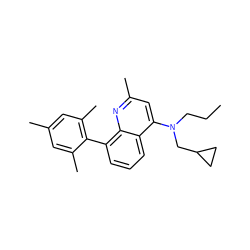 CCCN(CC1CC1)c1cc(C)nc2c(-c3c(C)cc(C)cc3C)cccc12 ZINC000002006260