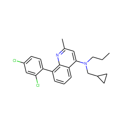 CCCN(CC1CC1)c1cc(C)nc2c(-c3ccc(Cl)cc3Cl)cccc12 ZINC000001546323