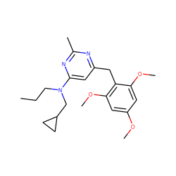 CCCN(CC1CC1)c1cc(Cc2c(OC)cc(OC)cc2OC)nc(C)n1 ZINC000028364261