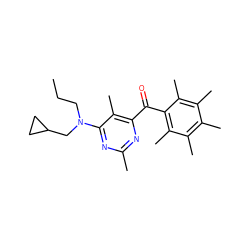 CCCN(CC1CC1)c1nc(C)nc(C(=O)c2c(C)c(C)c(C)c(C)c2C)c1C ZINC000028363438