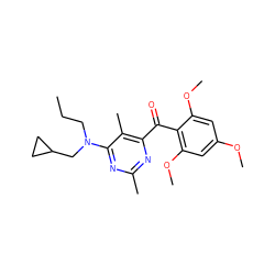 CCCN(CC1CC1)c1nc(C)nc(C(=O)c2c(OC)cc(OC)cc2OC)c1C ZINC000000602153