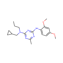 CCCN(CC1CC1)c1nc(C)nc(Nc2ccc(OC)cc2OC)n1 ZINC000013759954