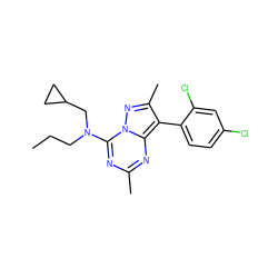 CCCN(CC1CC1)c1nc(C)nc2c(-c3ccc(Cl)cc3Cl)c(C)nn12 ZINC000013804967