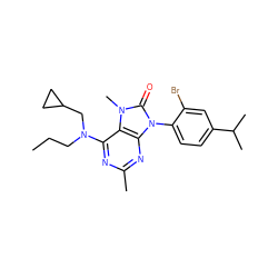 CCCN(CC1CC1)c1nc(C)nc2c1n(C)c(=O)n2-c1ccc(C(C)C)cc1Br ZINC000028108238