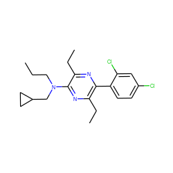 CCCN(CC1CC1)c1nc(CC)c(-c2ccc(Cl)cc2Cl)nc1CC ZINC000034230094