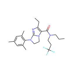 CCCN(CCC(F)(F)F)C(=O)c1c(CC)nc2n1CCN2c1c(C)cc(C)cc1C ZINC000028342267