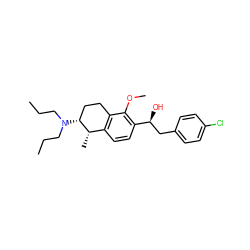 CCCN(CCC)[C@@H]1CCc2c(ccc([C@@H](O)Cc3ccc(Cl)cc3)c2OC)[C@@H]1C ZINC000027405786