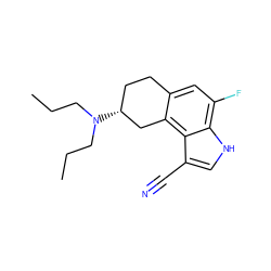 CCCN(CCC)[C@@H]1CCc2cc(F)c3[nH]cc(C#N)c3c2C1 ZINC000013741696