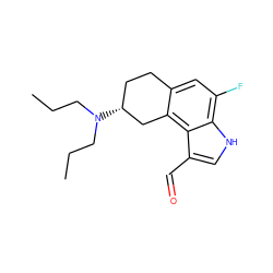 CCCN(CCC)[C@@H]1CCc2cc(F)c3[nH]cc(C=O)c3c2C1 ZINC000013741694