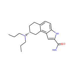 CCCN(CCC)[C@@H]1CCc2ccc3[nH]c(C(N)=O)cc3c2C1 ZINC000013832098