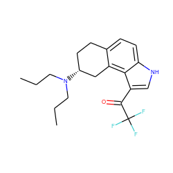 CCCN(CCC)[C@@H]1CCc2ccc3[nH]cc(C(=O)C(F)(F)F)c3c2C1 ZINC000013741706