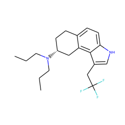 CCCN(CCC)[C@@H]1CCc2ccc3[nH]cc(CC(F)(F)F)c3c2C1 ZINC000013738698