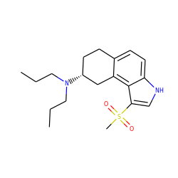 CCCN(CCC)[C@@H]1CCc2ccc3[nH]cc(S(C)(=O)=O)c3c2C1 ZINC000013741726