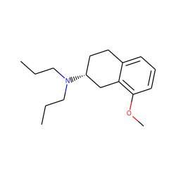 CCCN(CCC)[C@@H]1CCc2cccc(OC)c2C1 ZINC000003650260