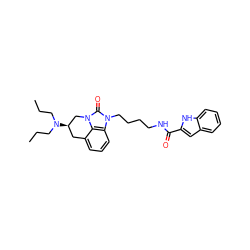 CCCN(CCC)[C@@H]1Cc2cccc3c2n(c(=O)n3CCCCNC(=O)c2cc3ccccc3[nH]2)C1 ZINC001772628885