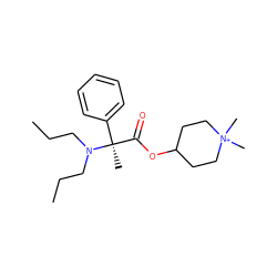 CCCN(CCC)[C@](C)(C(=O)OC1CC[N+](C)(C)CC1)c1ccccc1 ZINC000073158413