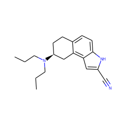 CCCN(CCC)[C@H]1CCc2ccc3[nH]c(C#N)cc3c2C1 ZINC000013832100