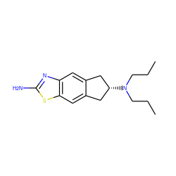 CCCN(CCC)[C@H]1Cc2cc3nc(N)sc3cc2C1 ZINC000003979507