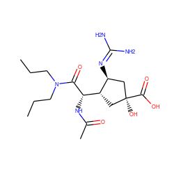 CCCN(CCC)C(=O)[C@@H](NC(C)=O)[C@H]1C[C@](O)(C(=O)O)C[C@@H]1N=C(N)N ZINC000013560270