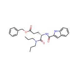 CCCN(CCC)C(=O)[C@H](CCC(=O)OCc1ccccc1)NC(=O)c1cc2ccccc2[nH]1 ZINC000013884317