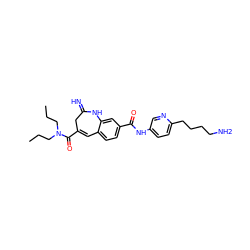 CCCN(CCC)C(=O)C1=Cc2ccc(C(=O)Nc3ccc(CCCCN)nc3)cc2NC(=N)C1 ZINC001772625923