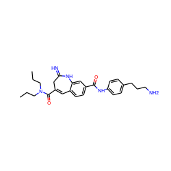 CCCN(CCC)C(=O)C1=Cc2ccc(C(=O)Nc3ccc(CCCN)cc3)cc2NC(=N)C1 ZINC001772581819