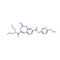 CCCN(CCC)C(=O)C1=Cc2ccc(C(=O)Nc3ccc(CN)nc3)cc2NC(=N)C1 ZINC001772621667