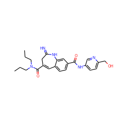 CCCN(CCC)C(=O)C1=Cc2ccc(C(=O)Nc3ccc(CO)nc3)cc2NC(=N)C1 ZINC001772643981