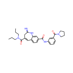 CCCN(CCC)C(=O)C1=Cc2ccc(C(=O)Nc3cccc(C(=O)N4CCCC4)c3)cc2NC(=N)C1 ZINC001772647140