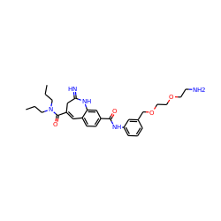 CCCN(CCC)C(=O)C1=Cc2ccc(C(=O)Nc3cccc(COCCOCCN)c3)cc2NC(=N)C1 ZINC001772584843