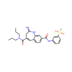 CCCN(CCC)C(=O)C1=Cc2ccc(C(=O)Nc3cccc(S(C)(=O)=O)c3)cc2NC(=N)C1 ZINC001772589677