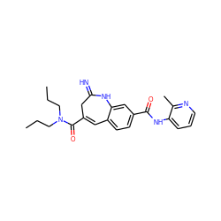 CCCN(CCC)C(=O)C1=Cc2ccc(C(=O)Nc3cccnc3C)cc2NC(=N)C1 ZINC001772583153