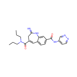 CCCN(CCC)C(=O)C1=Cc2ccc(C(=O)Nc3ccnnc3)cc2NC(=N)C1 ZINC001772585794