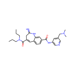 CCCN(CCC)C(=O)C1=Cc2ccc(C(=O)Nc3cncc(CN(C)C)c3)cc2NC(=N)C1 ZINC001772613840