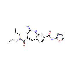 CCCN(CCC)C(=O)C1=Cc2ccc(C(=O)Nc3ncco3)cc2NC(=N)C1 ZINC001772645521