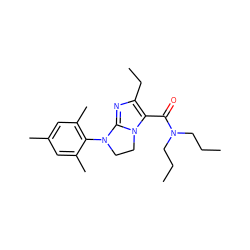 CCCN(CCC)C(=O)c1c(CC)nc2n1CCN2c1c(C)cc(C)cc1C ZINC000028127423