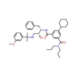 CCCN(CCC)C(=O)c1cc(C(=O)N[C@@H](Cc2ccccc2)[C@H](O)CNC(C)(C)c2cccc(OC)c2)cc(C2CCCCC2)c1 ZINC000169342049