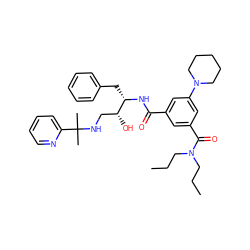 CCCN(CCC)C(=O)c1cc(C(=O)N[C@@H](Cc2ccccc2)[C@H](O)CNC(C)(C)c2ccccn2)cc(N2CCCCC2)c1 ZINC000169342035