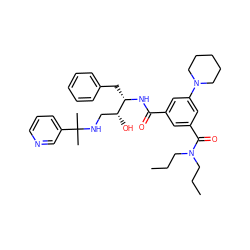 CCCN(CCC)C(=O)c1cc(C(=O)N[C@@H](Cc2ccccc2)[C@H](O)CNC(C)(C)c2cccnc2)cc(N2CCCCC2)c1 ZINC000169342038