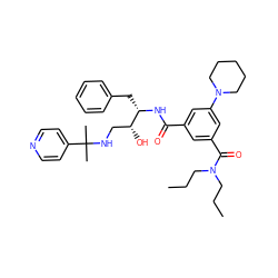 CCCN(CCC)C(=O)c1cc(C(=O)N[C@@H](Cc2ccccc2)[C@H](O)CNC(C)(C)c2ccncc2)cc(N2CCCCC2)c1 ZINC000169342041