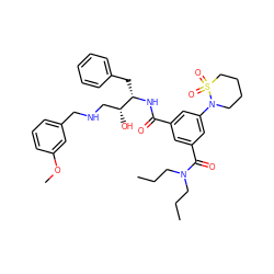 CCCN(CCC)C(=O)c1cc(C(=O)N[C@@H](Cc2ccccc2)[C@H](O)CNCc2cccc(OC)c2)cc(N2CCCCS2(=O)=O)c1 ZINC000049722788