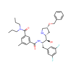 CCCN(CCC)C(=O)c1cc(C)cc(C(=O)N[C@@H](Cc2cc(F)cc(F)c2)[C@H](O)[C@H]2C[C@@H](OCc3ccccc3)CN2)c1 ZINC000016052459