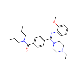 CCCN(CCC)C(=O)c1ccc(/C(=N/c2ccccc2OC)N2CCN(CC)CC2)cc1 ZINC000029471833