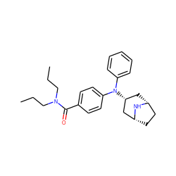 CCCN(CCC)C(=O)c1ccc(N(c2ccccc2)[C@@H]2C[C@@H]3CC[C@H](C2)N3)cc1 ZINC000100760004