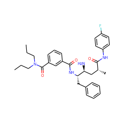 CCCN(CCC)C(=O)c1cccc(C(=O)N[C@@H](Cc2ccccc2)[C@@H](N)C[C@@H](C)C(=O)Nc2ccc(F)cc2)c1 ZINC000010339558